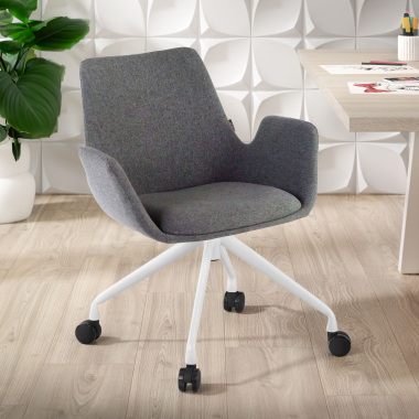 chaise de conference blanc anthracite giratoire avec roulettes tissu accoudoirs rembourres 2