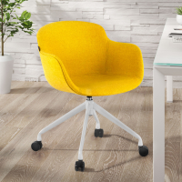 Chaise de Réunion Laure, Pivotante à roulettes, en tissu