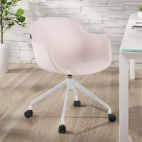 Chaise de Réunion Laure, Pivotante à roulettes, en tissu