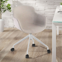 Chaise de Réunion Laure, Pivotante à roulettes, en tissu