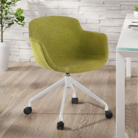 Chaise de Réunion Laure, Pivotante à roulettes, en tissu