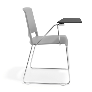 chaise avec tablette gris avec une palette d ecriture tissu sans accoudoirs 3