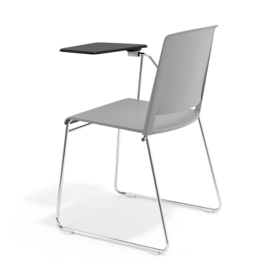 chaise avec tablette gris avec une palette d ecriture tissu sans accoudoirs 5