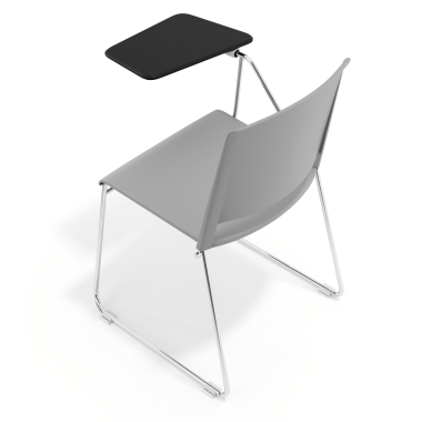 chaise avec tablette gris avec une palette d ecriture tissu sans accoudoirs 7