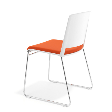 chaise de conference blanc orange sans bras tapissee tissu sans accoudoirs 5