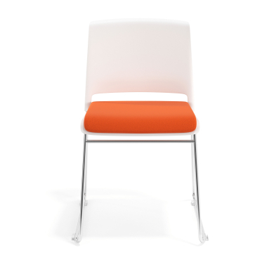 chaise de conference blanc orange sans bras tapissee tissu sans accoudoirs 6