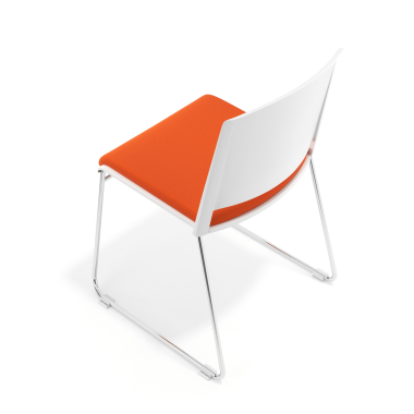 chaise de conference blanc orange sans bras tapissee tissu sans accoudoirs 7