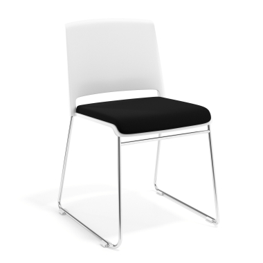 chaise de conference blanc noir sans bras tapissee tissu sans accoudoirs 1