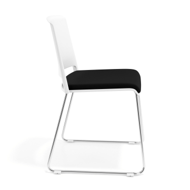 chaise de conference blanc noir sans bras tapissee tissu sans accoudoirs 3