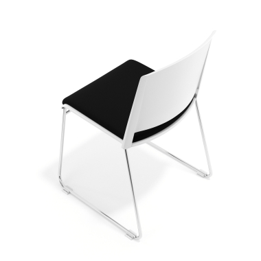 chaise de conference blanc noir sans bras tapissee tissu sans accoudoirs 7
