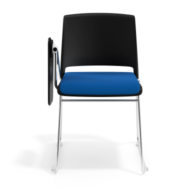 chaise avec tablette noir bleu avec une ecritoire rembourree tissu sans accoudoirs 6