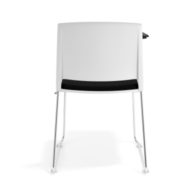 chaise avec tablette blanc noir avec une ecritoire rembourree tissu sans accoudoirs 4
