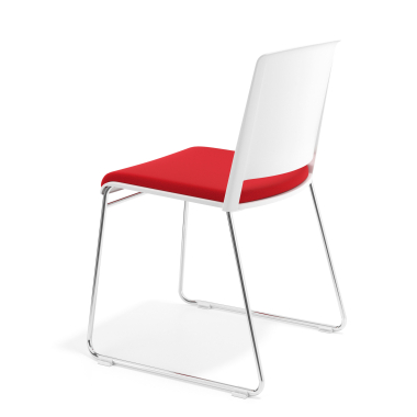 chaise de conference blanc rouge sans bras tapissee tissu sans accoudoirs 5