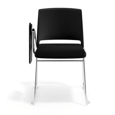 chaise avec tablette noir noir avec une ecritoire rembourree tissu sans accoudoirs 6