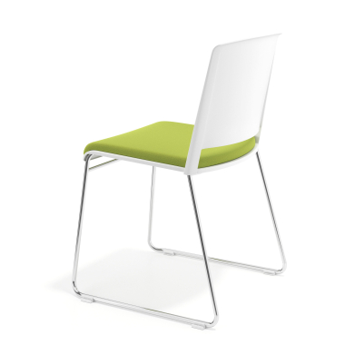 chaise de conference blanc vert sans bras tapissee tissu sans accoudoirs 5