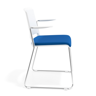 chaise de conference blanc bleu avec bras tapisse tissu sans accoudoirs 3