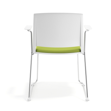 chaise de conference blanc vert avec bras tapisse tissu sans accoudoirs 4
