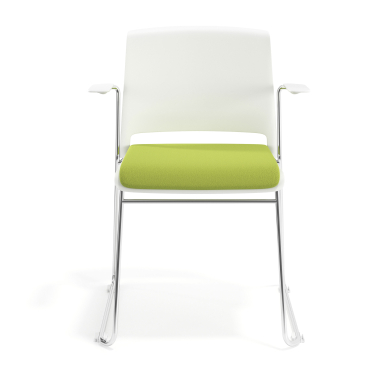 chaise de conference blanc vert avec bras tapisse tissu sans accoudoirs 6