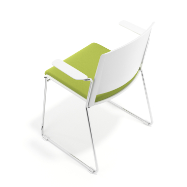 chaise de conference blanc vert avec bras tapisse tissu sans accoudoirs 7