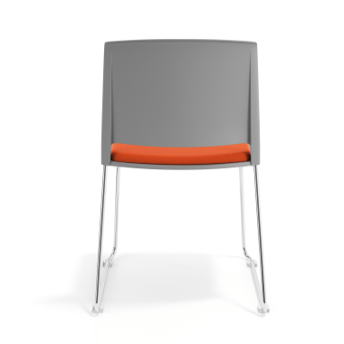 chaise de conference gris orange sans bras tapissee tissu sans accoudoirs 4
