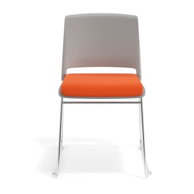 chaise de conference gris orange sans bras tapissee tissu sans accoudoirs 6