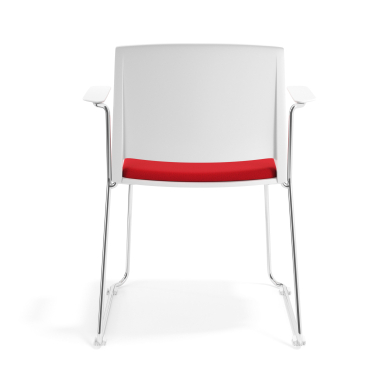 chaise de conference blanc rouge avec bras tapisse tissu sans accoudoirs 4