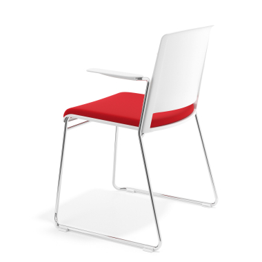 chaise de conference blanc rouge avec bras tapisse tissu sans accoudoirs 5