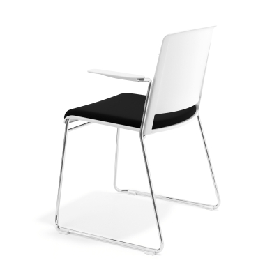 chaise de conference blanc noir avec bras tapisse tissu sans accoudoirs 5