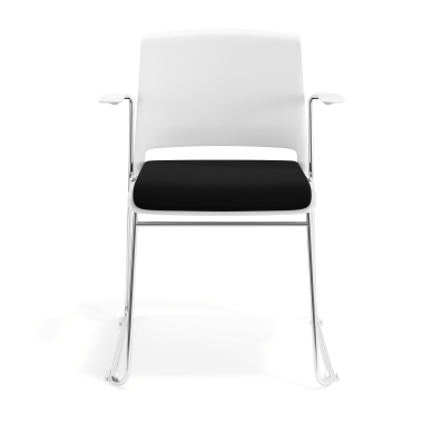 chaise de conference blanc noir avec bras tapisse tissu sans accoudoirs 6