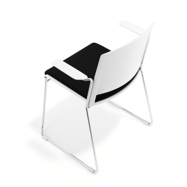 chaise de conference blanc noir avec bras tapisse tissu sans accoudoirs 7