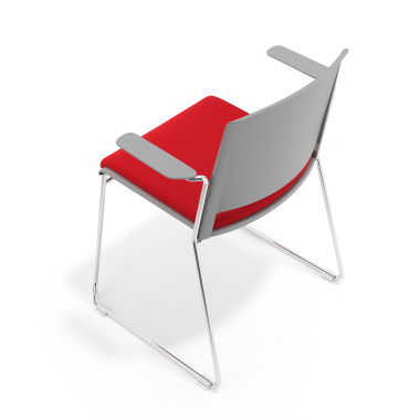 chaise de conference gris rouge avec bras tapisse tissu sans accoudoirs 7