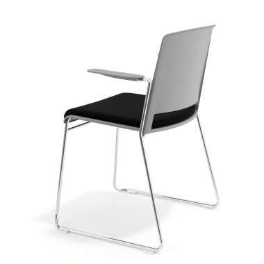 chaise de conference gris noir avec bras tapisse tissu sans accoudoirs 5