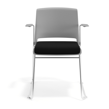 chaise de conference gris noir avec bras tapisse tissu sans accoudoirs 6