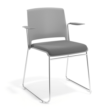 chaise de conference gris gris avec bras tapisse tissu sans accoudoirs 1