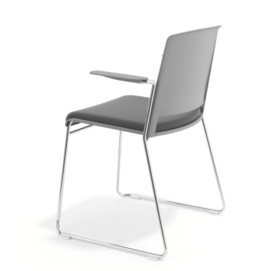 chaise de conference gris gris avec bras tapisse tissu sans accoudoirs 5