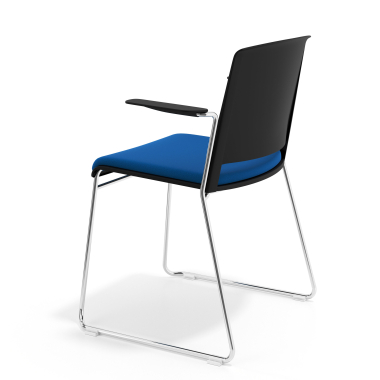 chaise de conference noir bleu avec bras tapisse tissu sans accoudoirs 5