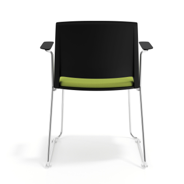 chaise de conference noir vert avec bras tapisse tissu sans accoudoirs 4