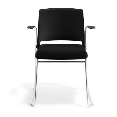 chaise de conference noir noir avec bras tapisse tissu sans accoudoirs 6