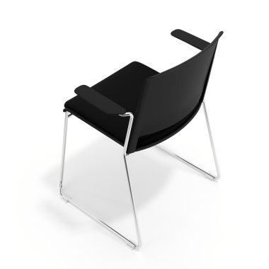 chaise de conference noir noir avec bras tapisse tissu sans accoudoirs 7