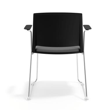chaise de conference noir gris avec bras tapisse tissu sans accoudoirs 4
