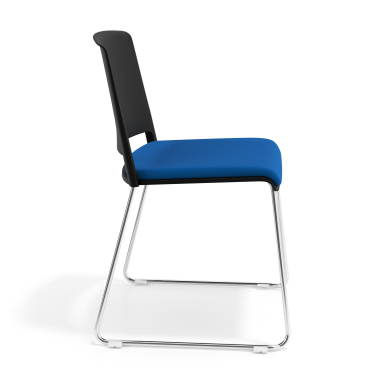 chaise de conference noir bleu sans bras tapissee tissu sans accoudoirs 3