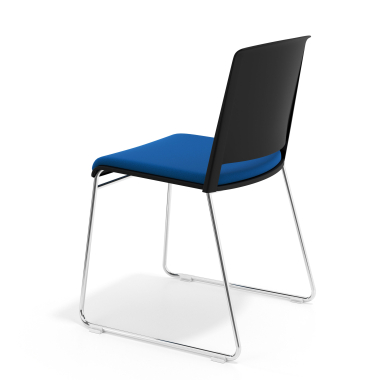 chaise de conference noir bleu sans bras tapissee tissu sans accoudoirs 5