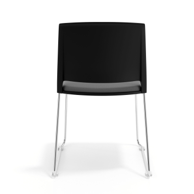 chaise de conference noir gris sans bras tapissee tissu sans accoudoirs 4