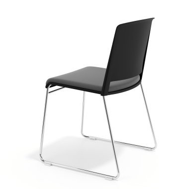 chaise de conference noir gris sans bras tapissee tissu sans accoudoirs 5