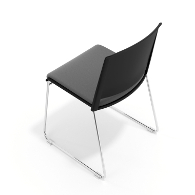 chaise de conference noir gris sans bras tapissee tissu sans accoudoirs 7