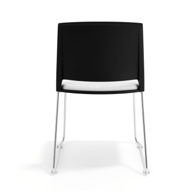 chaise de conference noir blanc sans bras tapissee tissu sans accoudoirs 3