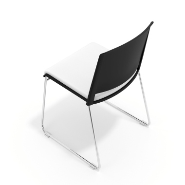 chaise de conference noir blanc sans bras tapissee tissu sans accoudoirs 6