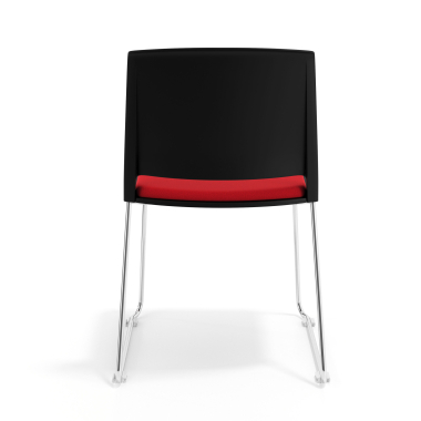 chaise de conference noir rouge sans bras tapissee tissu sans accoudoirs 4