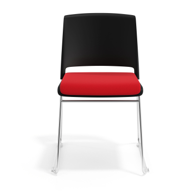 chaise de conference noir rouge sans bras tapissee tissu sans accoudoirs 6