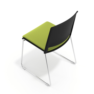 chaise de conference noir vert sans bras tapissee tissu sans accoudoirs 7